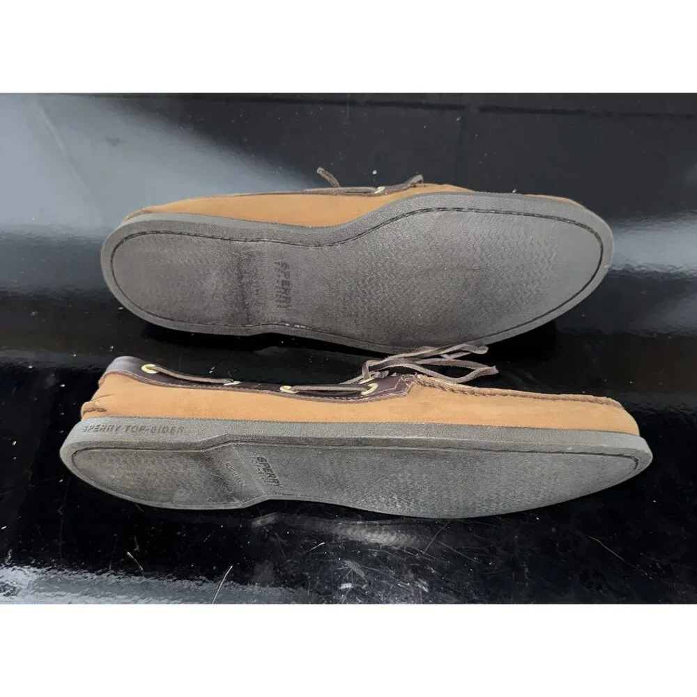 Sperry Top-Sider Authentic Original Mens Leather Casual Boat Shoes Size 13 Brown